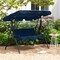 Costway Patio 3 Seats Canopy Swing Glider Hammock Cushioned Steel Frame Outdoor Black/Blue/Coffee/Green/Grey/Navy/Beige